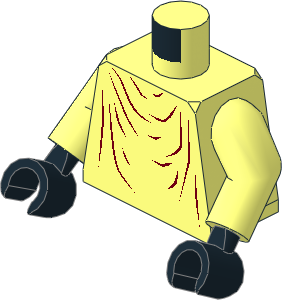 Minifig Torso with Arms and Black Hands with SW Dark Red Robe Pattern