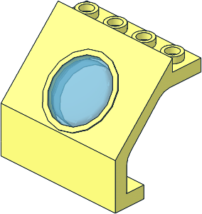 Panel  4 x  3 x  3 with Trans Light Blue Porthole Glass Pattern