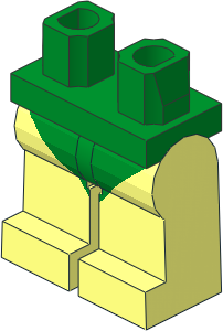 Minifig Hips and Legs with Green Leotard Pattern