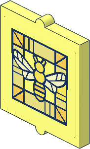 Glass for Window  1 x  2 x  2 with Stained Glass Bee Sticker