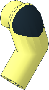 Minifig Arm Left with Black Shoulder Pattern