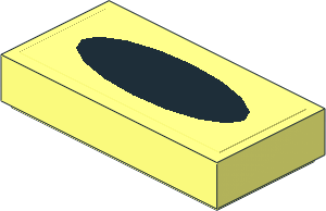 Tile  1 x  2 with Groove with Sticker Black Oval