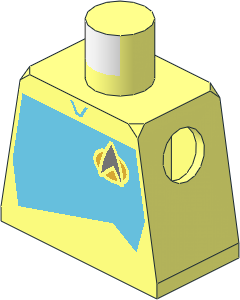 Minifig Torso with Dark Azure Starfleet Duty Uniform (2360s Variant) Pattern