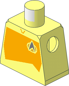 Minifig Torso with Bright Light Orange Starfleet Duty Uniform (2360s Variant) Pattern