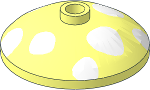 Dish  3 x  3 Inverted with White Mushroom Dots Pattern