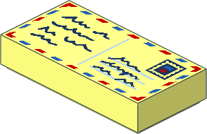 Tile  1 x  2 with Air Mail Letter Envelope Pattern
