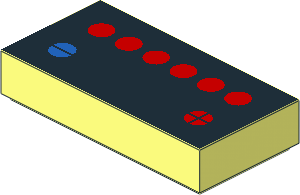 Tile  1 x  2 with Groove with Sticker with 12V Battery Top