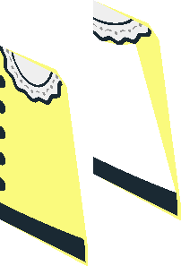 ~Minifig Torso with Dress with Black Buttons and Belt and White Collar with Frills Half Pattern