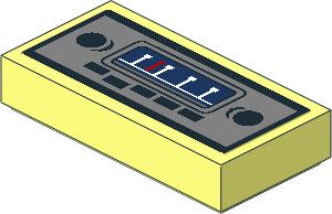 Tile  1 x  2 with Groove and Car Radio Sticker