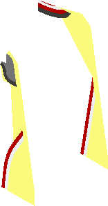 ~Minifig Torso with Racing Suit with Demon Logos and Red, Silver and White Stripes Pattern - One Half