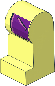 Minifig Leg Left with Dark Purple Jacket Tails with Pockets and Metallic Pink Trim Pattern