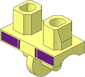 Minifig Hips with Dark Purple Jacket Tails with Pockets and Metallic Pink Trim Pattern