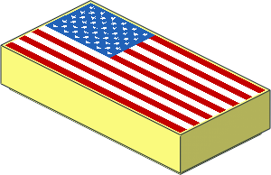 Tile  1 x  2 with United States Flag Pattern