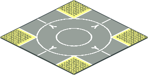 Baseplate 32 x 32 Road 7-Stud Crossroads with Runway Narrow Pattern