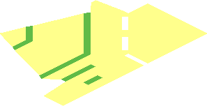 ~Baseplate 32 x 32 Road 9-Stud Landing Pad with Green Octagon - 1/4