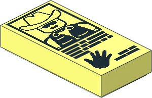 Tile  1 x  2 with Officer Picture and Handprint Pattern