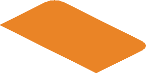 ~Sticker  0.8 x  3.1 with Black and Dark Orange Arch on Orange Background Right - First Face