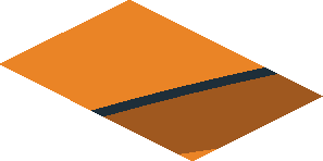 ~Sticker  0.8 x  3.1 with Black and Dark Orange Arch on Orange Background Right - Fourth Face