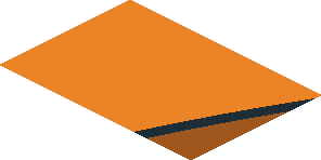 ~Sticker  0.8 x  3.1 with Black and Dark Orange Arch on Orange Background Right - Third Face