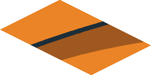 ~Sticker  0.8 x  3.1 with Black and Dark Orange Arch on Orange Background Right - Fifth Face