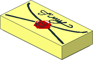 Tile  1 x  2 with Letter and Seal Pattern