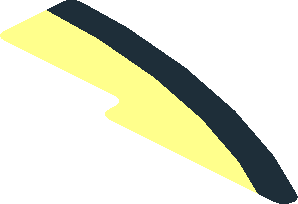 ~Sticker  0.8 x  2.4 with Black Curved Stripe on Lime Background Right - Top Face