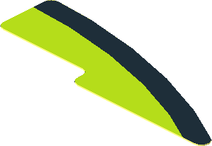 Sticker  0.8 x  2.4 with Black Curved Stripe on Lime Background Right