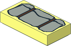 Tile  1 x  2 with Light Grey Bedroll Pattern