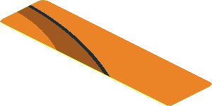 Sticker  0.8 x  3.0 with Black and Dark Orange Arch on Orange Background Right