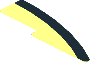 Sticker  0.8 x  2.4 with Black Curved Stripe on Transparent Background Right