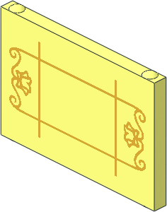 Glass for Window  1 x  3 x  2 Gold Lattice, Flowers and Filigree Pattern