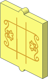 Glass for Window  1 x  2 x  2 Gold Lattice, Flowers and Filigree Pattern