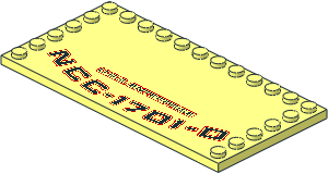 Plate  6 x 12 with 22 Studs on Three Edges with Black "ENTERPRISE" and "NCC-1701-D" with Red Outline Pattern