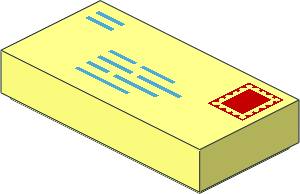 Tile  1 x  2 with Letter and Detailed Stamp Pattern