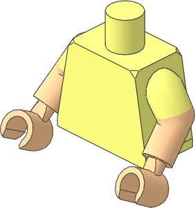 Minifig Torso with Light Nougat Dual Mould Arms and Hands Pattern