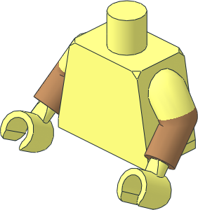 Minifig Torso with Medium Nougat Dual Mould Arms Pattern