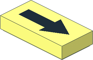 Tile  1 x  2 with Arrow Long Black Pattern