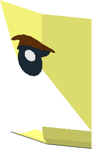 ~Minifig Head with Reddish Brown Eyebrow and Black Eye Pattern