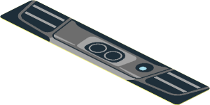 Sticker  0.8 x  4.1 with Grey Exhaust Pipe on Black Background