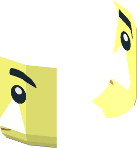 ~Minifig Head  with Black Thick Eyebrow and Eye and Chin Dimple Half Pattern