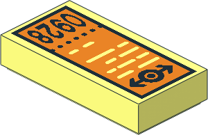 Tile  1 x  2 with Train Logo and "0928" Ticket Pattern