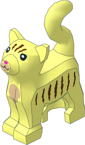 Animal Cat Standing Looking Forward with Tan Chest and Muzzle, Reddish Brown Stripes and Dark Pink Nose Pattern