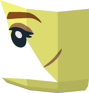 ~Minifig Head with Dark Orange Eyebrow Half Pattern