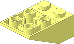 ~Slope Brick 33  3 x  2 Inverted with Ribs between Studs without Bottom