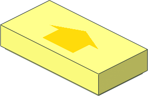 Tile  1 x  2 with Arrow Short Yellow Pattern