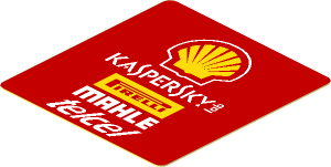 Sticker  1.8 x  1.9 with Logos on Red Background