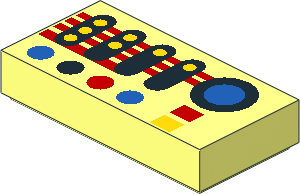 Tile  1 x  2 with Explorien Controls Pattern