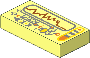 Tile  1 x  2 with Yellow and Orange Display Pattern