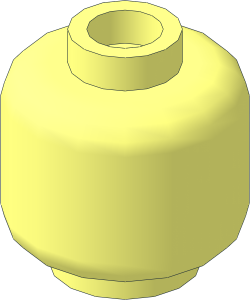 Minifig Head with Stud with Small Hole