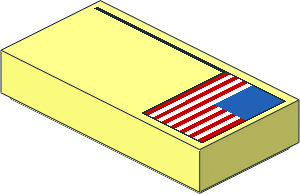 Tile  1 x  2 with United States of America Flag Pattern
